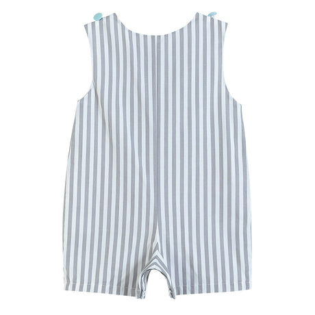 Gray Striped Easter Egg Truck Shortalls