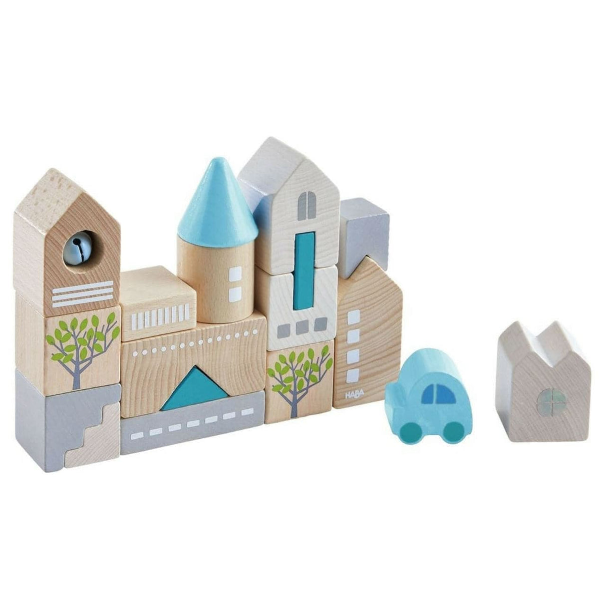 Bad Rodach 18 Piece Wooden Building Blocks - HoneyBug 