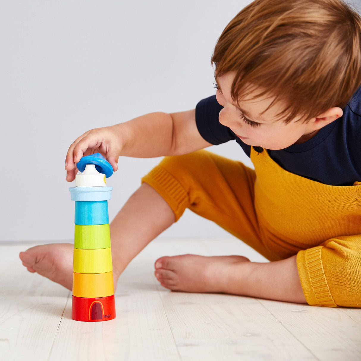 Lighthouse Wooden Rainbow Stacker - HoneyBug 