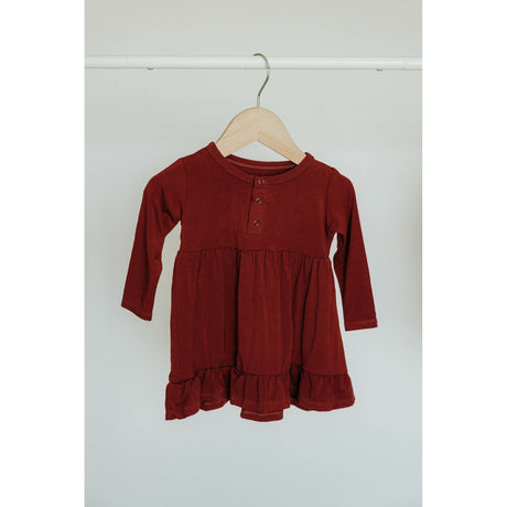 Henley Twirl Dress with short - Redwood - HoneyBug 