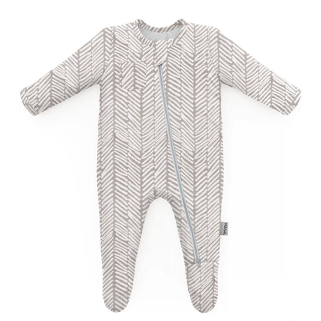 HERRINGBONE FOOTED JAMMIES by Milk Snob - HoneyBug 