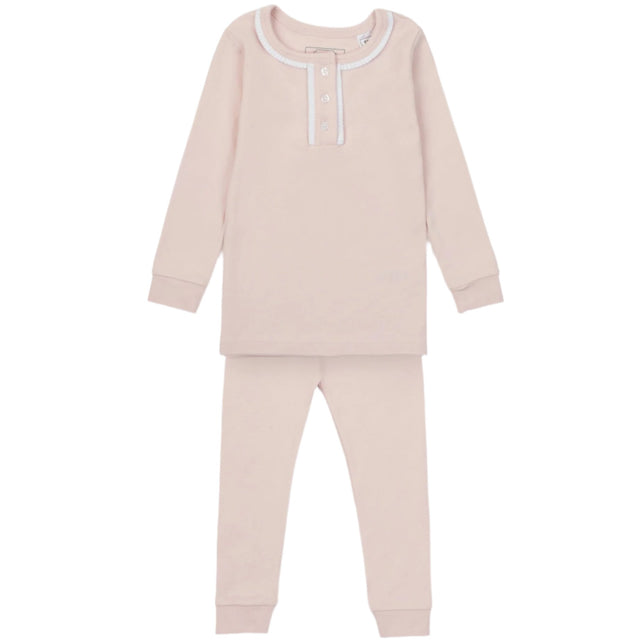 Alden Girls' Pima Cotton Pajama Pant Set - Light Pink - HoneyBug 