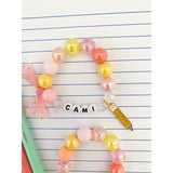 Back to School: Pastel Pencil Charm Bracelet- Customizable - HoneyBug 