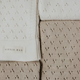 Vanilla White Pointelle Knit Blanket