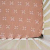 Just Peachy Muslin Crib Sheet - HoneyBug 