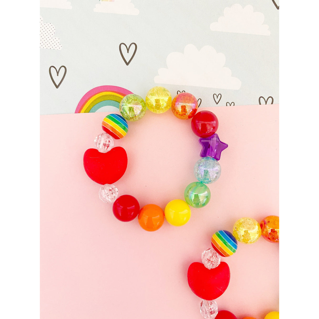 Rainbow Heart Bracelet - HoneyBug 