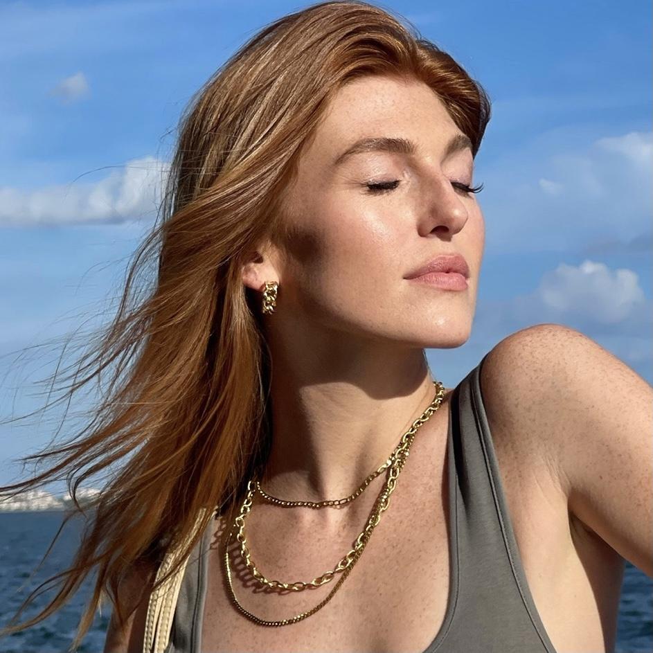 Braxton Chain Hoop Earring - HoneyBug 