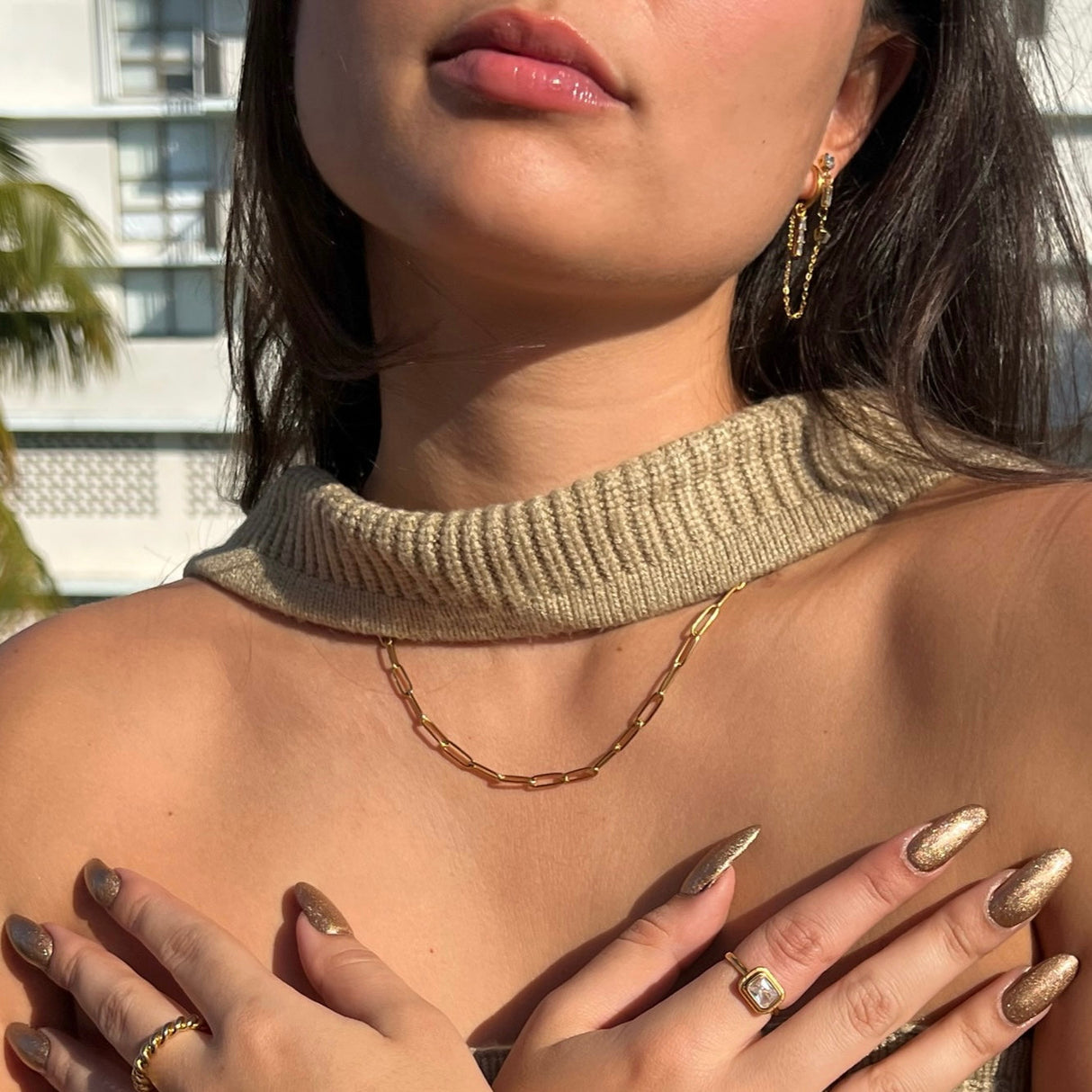 Jayden Paper Clip Chain Necklace - HoneyBug 