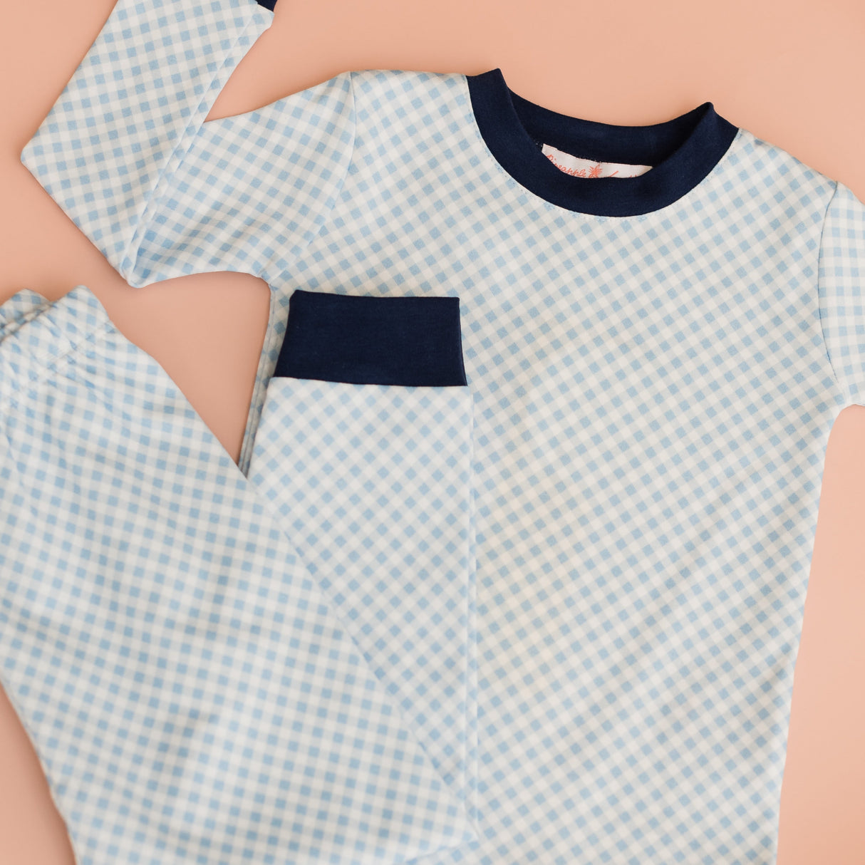 Blue Gingham Pajama Set