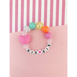 Big Sis OR Lil Sis Rainbow Heart Charm Bracelet - HoneyBug 