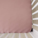 Dusty Rose Bamboo Stretch Crib Sheet - HoneyBug 