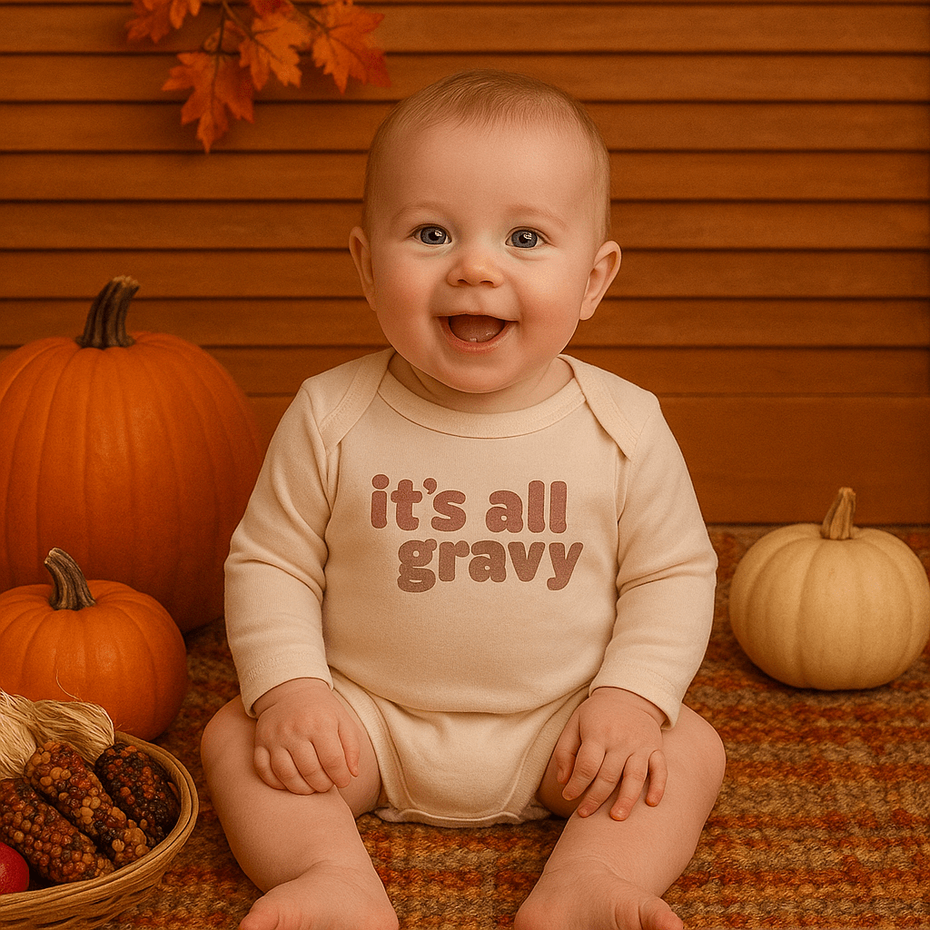 graphic bodysuit | all gravy (long sleeve) - HoneyBug 