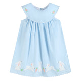 Light Blue Bunny and Flowers Dress