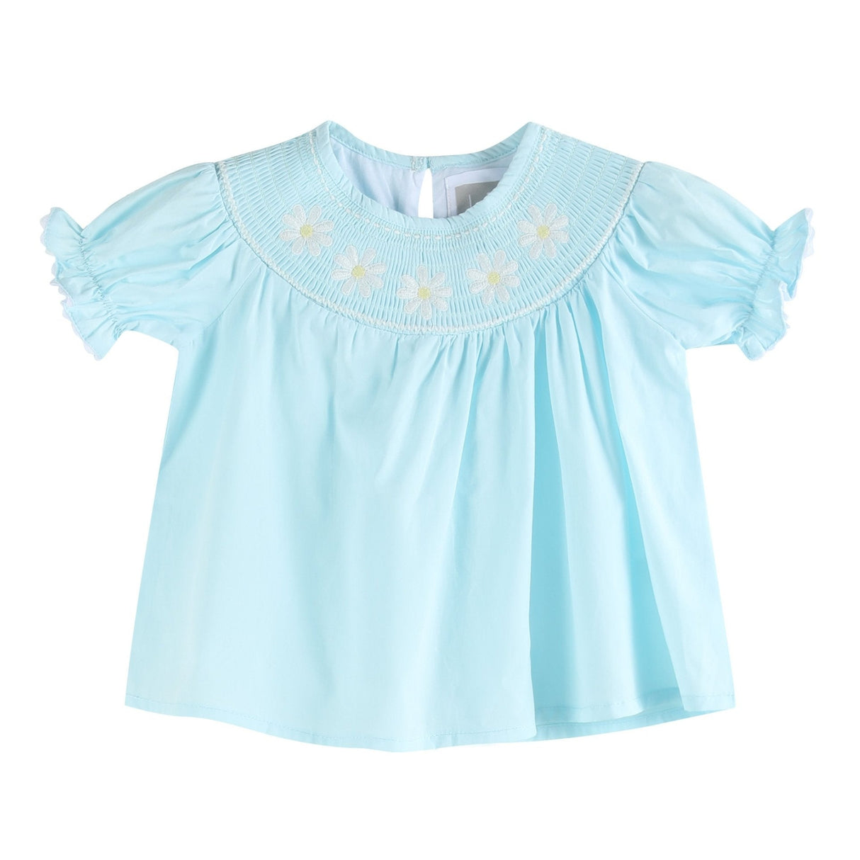 Light Blue Daisy Smocked Dress and Bloomer Set