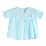 Light Blue Daisy Smocked Dress and Bloomer Set