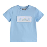 Light Blue Easter Smocked T-Shirt and Shorts Set