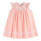 Light Pink Easter Bunny Smocked Bishop Dress