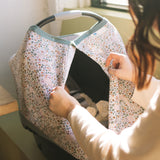 Cotton Muslin Car Seat Canopy - Pressed Petals