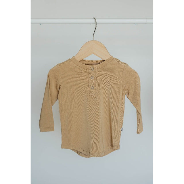 Long Sleeve Henley - Desert Tan - HoneyBug 