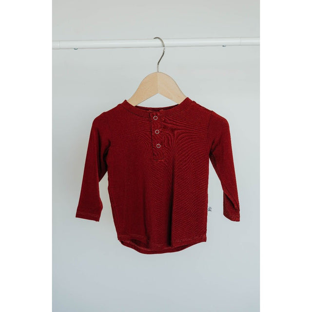 Long Sleeve Henley - Redwood - HoneyBug 