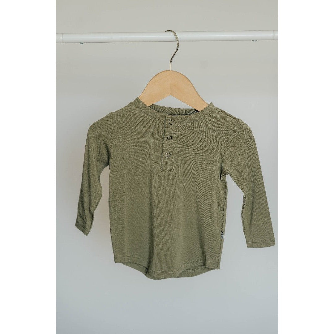 Long Sleeve Henley - Sage - HoneyBug 