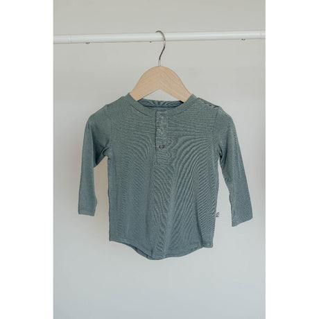 Long Sleeve Henley - Sea Blue - HoneyBug 