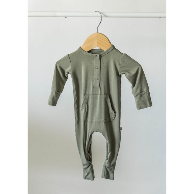 Long Sleeve Romper - Sage - HoneyBug 