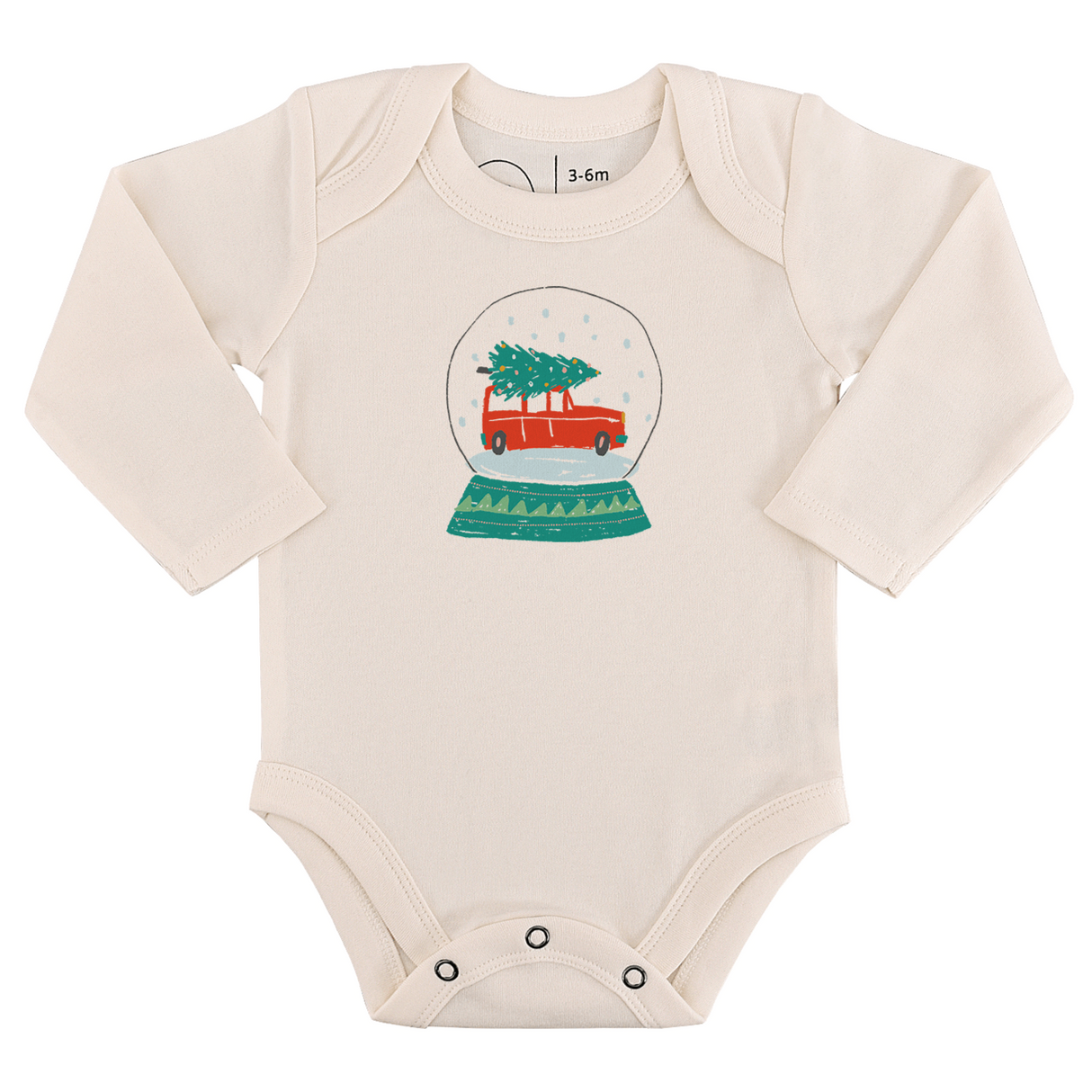 long sleeve graphic bodysuit | snow globe - HoneyBug 