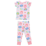 Loungewear Set - Breakfast Club Patches Pink - HoneyBug 