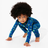 Monaco Blue Bamboo Convertible Footie - HoneyBug 
