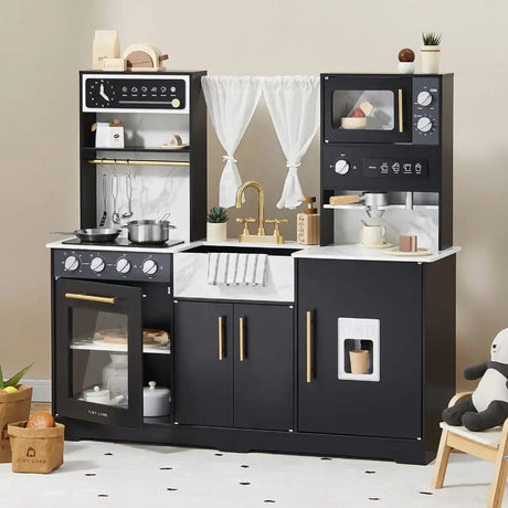 Tiny Land® Trendy Black Style Play Kitchen - HoneyBug 