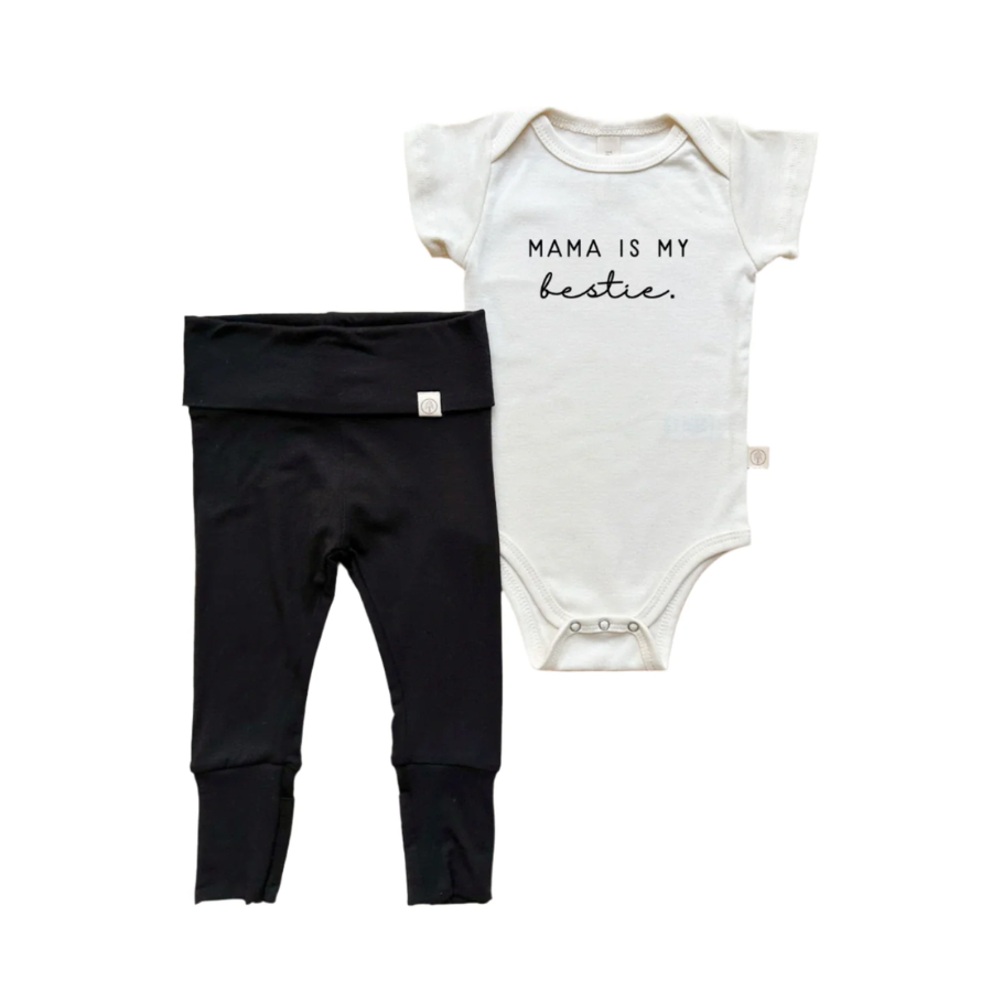 Mama is my Bestie -  Black Leggings Outfit Set Bundle