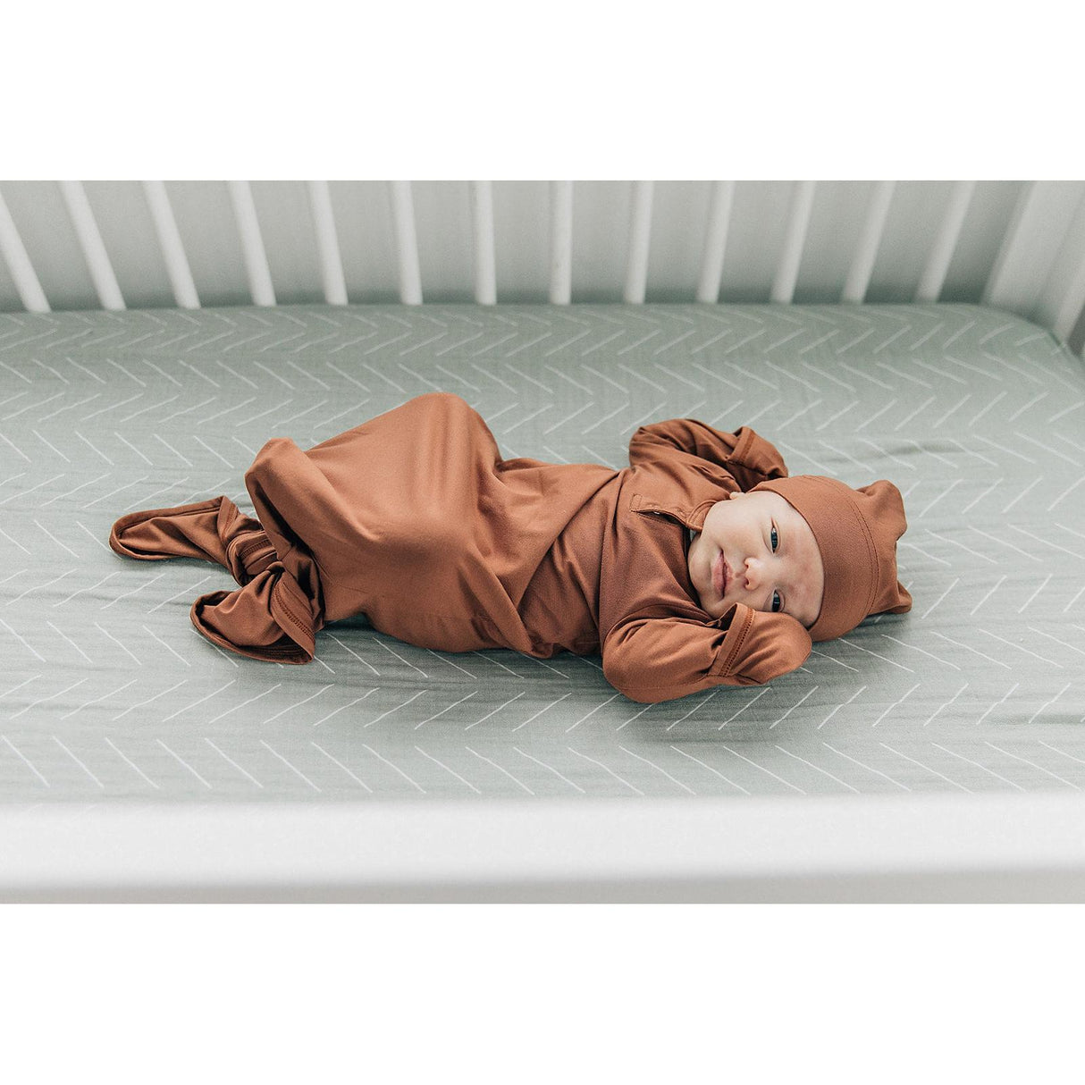 Desert Sage Muslin Crib Sheet - HoneyBug 