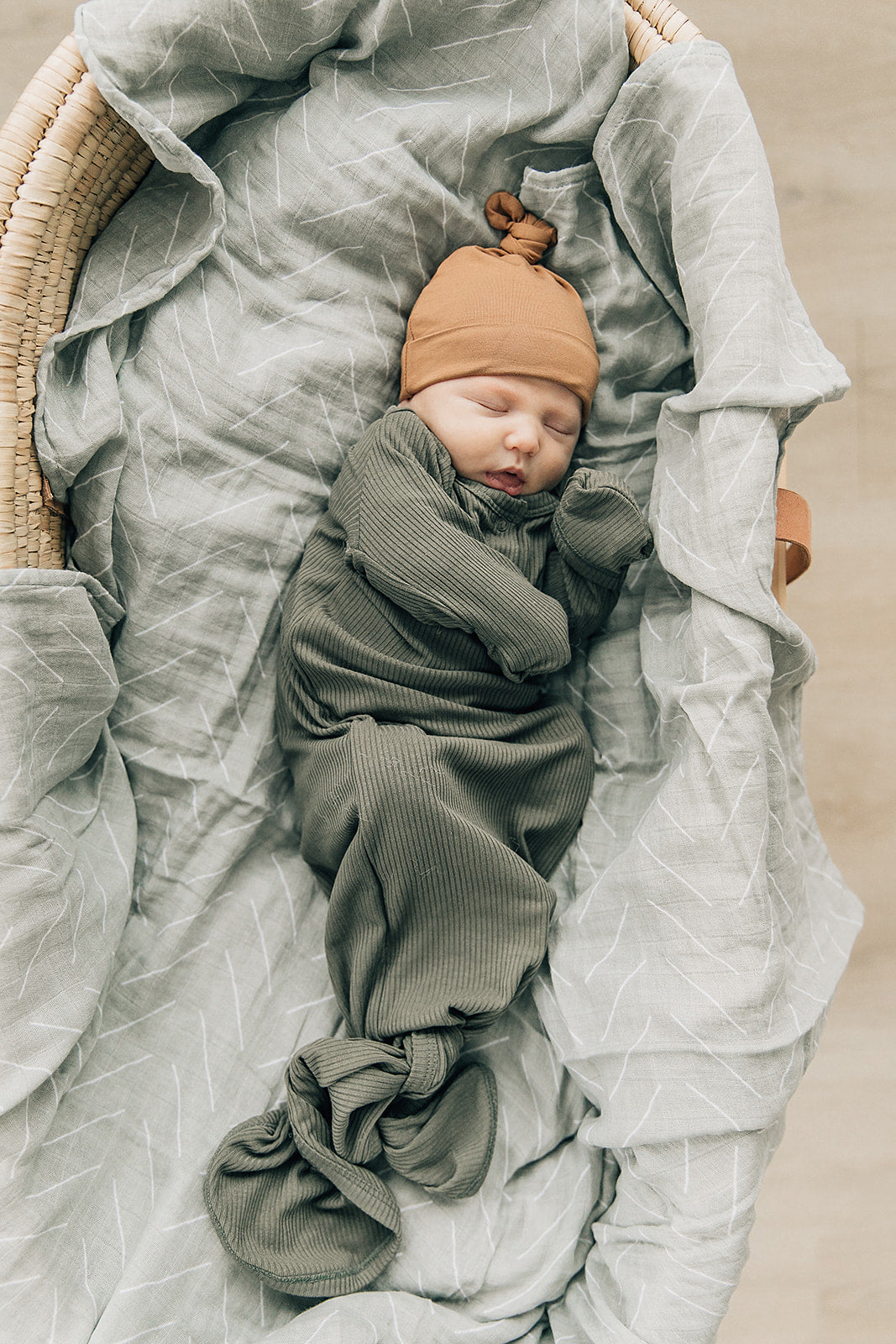 Desert Sage Muslin Swaddle Blanket - HoneyBug 