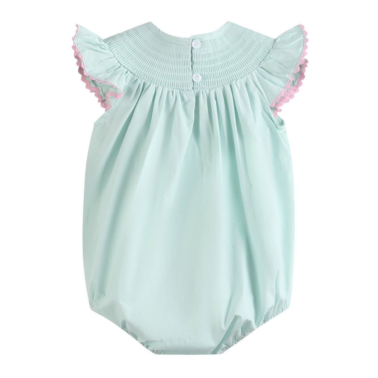 Misty Blue Easter Bunny Smocked Bubble Romper
