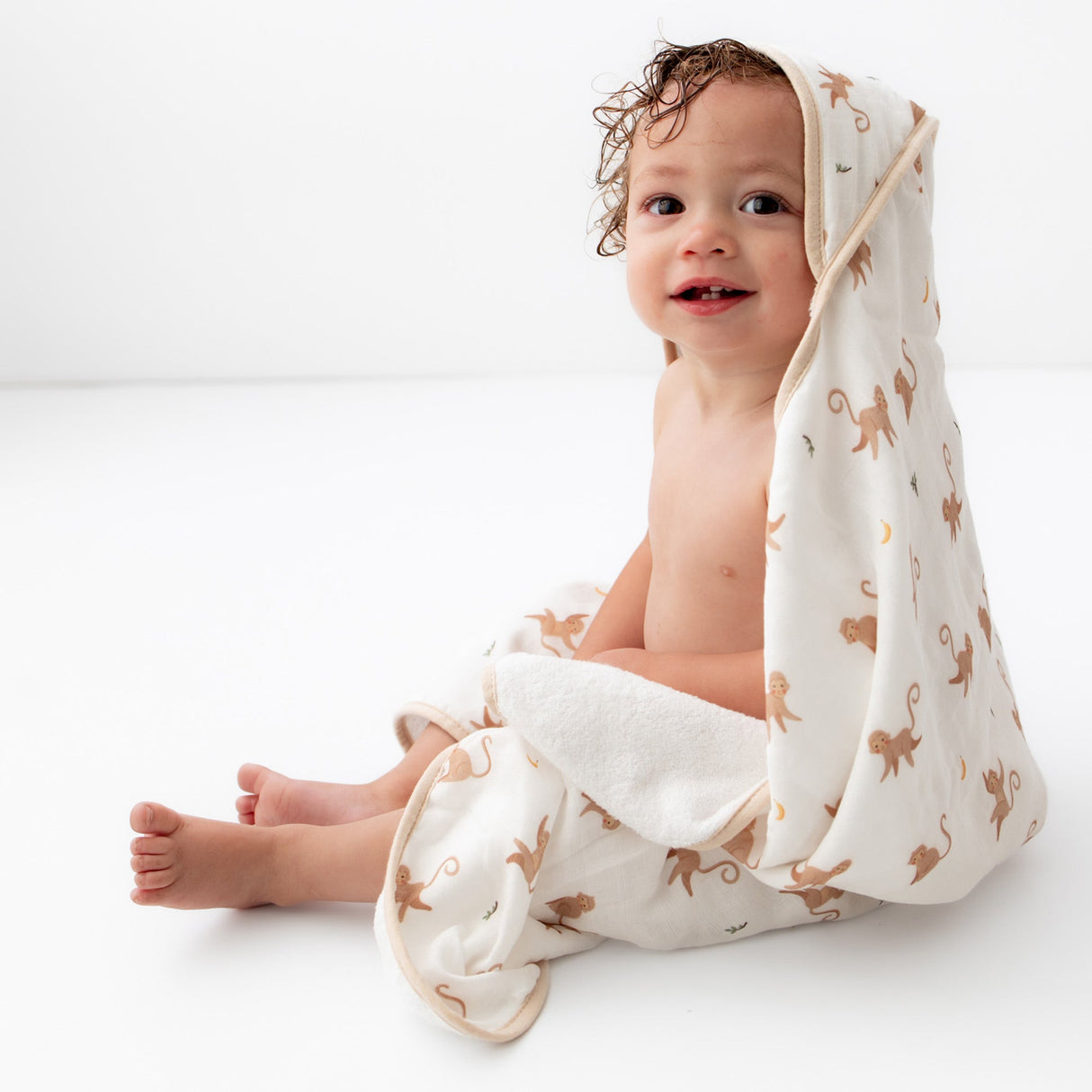 Monkey Hooded Towel Set - HoneyBug 