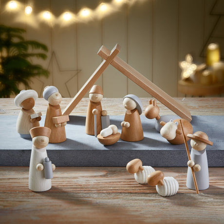 Natural Wood Nativity Set - HoneyBug 