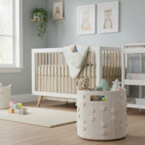 Handmade Canvas Storage Basket Pom Pom - Oat