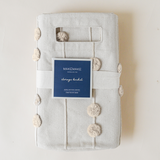 Handmade Canvas Storage Basket Pom Pom - Oat