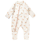 Fox Waffle Zip Romper