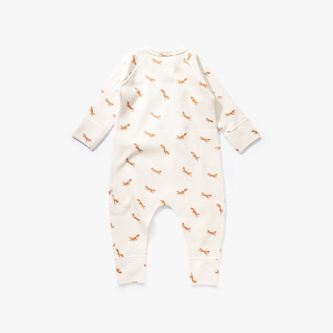 Fox Waffle Zip Romper