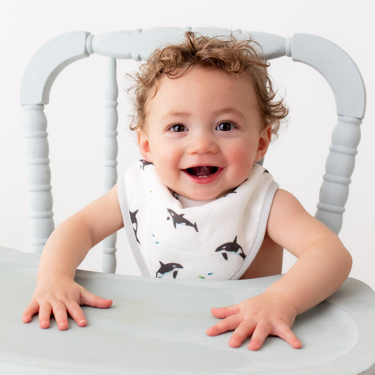 Orca & Blue Dash Bib Set - HoneyBug 