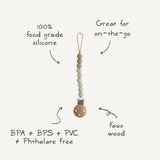 Silicone Pacifier Clip | Eva - White - HoneyBug 