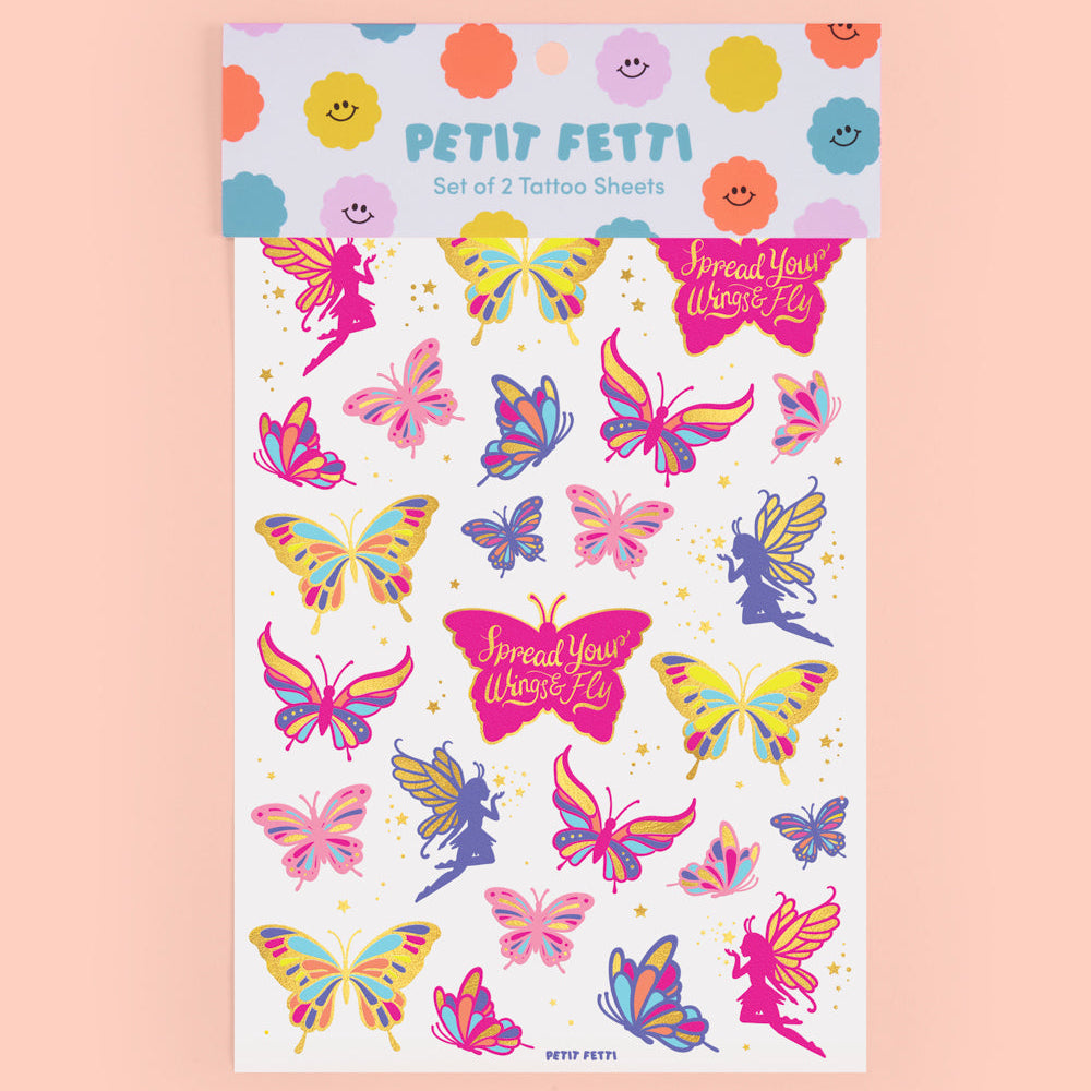 Fairy Flutter Tats - 34 Foil Temporary Tattoos