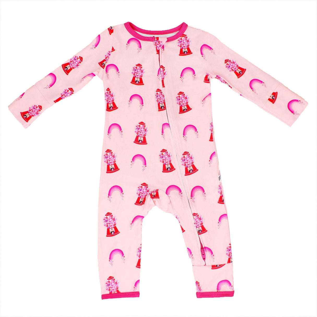 Painted Heart Gumballs Coverall (0-24m) - HoneyBug 