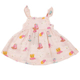 Paperbag Ruffle Sundress - Daisy Boots - HoneyBug 