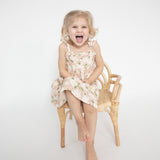 Paperbag Ruffle Sundress - Magnolias - HoneyBug 