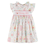 Pink and White Birthday Girl Smocked Dress