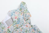 Pink Floral Print Smocked Futter Romper