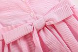 Pink Striped Big Sister Smocked Dress